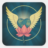 Een wereld in liefde gehouden sticker (Voorkant)