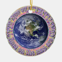 Eén wereld. Kustlijnen Kaart Ornament