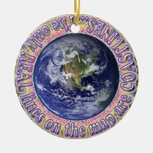 Eén wereld. Kustlijnen Kaart Ornament (Voorkant)