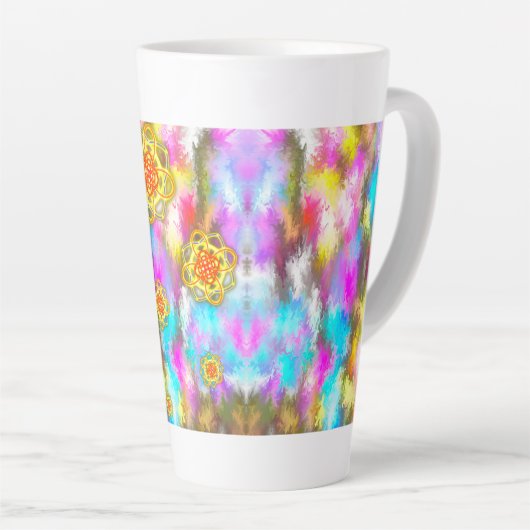 Eén wereld latte mok (Rechterhoek)