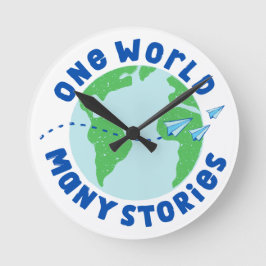 Eén wereld met veel verhalen ronde klok