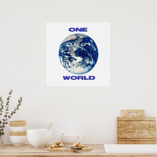 ÉÉN wereld Poster (Keuken)