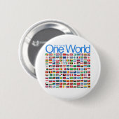 Eén wereld ronde button 5,7 cm (Voorkant /achterkant)
