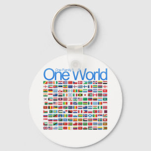 Eén wereld sleutelhanger