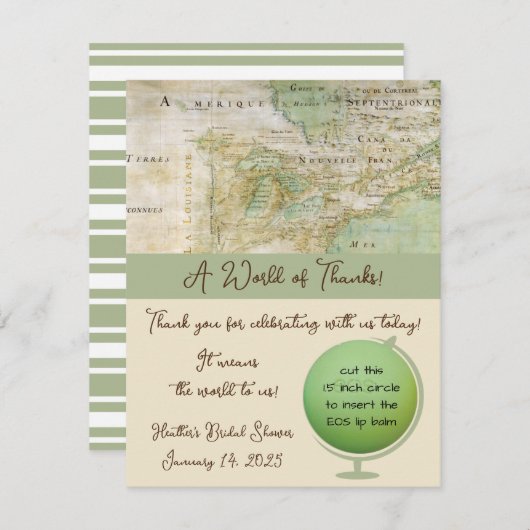 Een wereld van Bedankt! Kaart Douche EOS Lippenbal (Voorkant / Achterkant)