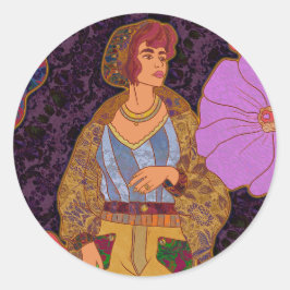 Een wereld van bloemen ronde sticker