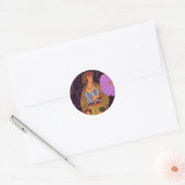Een wereld van bloemen ronde sticker (Envelop)