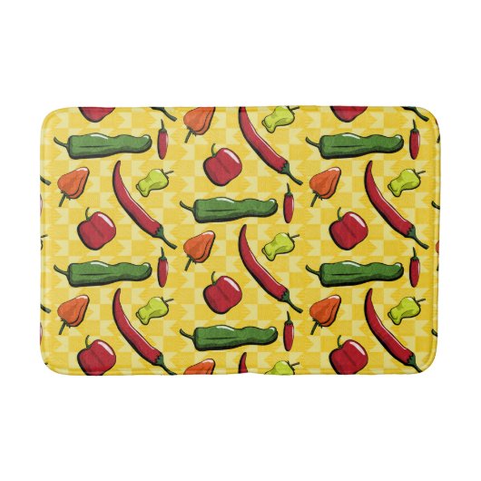Een wereld van Chili Peppers Bath Mat (Voorkant)