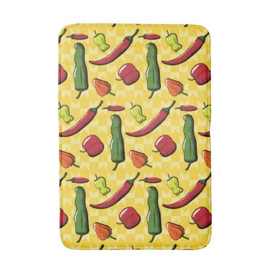 Een wereld van Chili Peppers Bath Mat (Voorkant Verticaal)