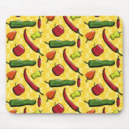 Een wereld van Chili Peppers Mousepad Muismat (Voorkant)