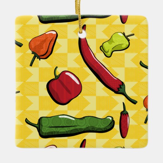 Een wereld van Chili Peppers Ornament (Voorkant)