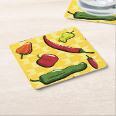 Een wereld van Chili Peppers Papier Onderzetter (Schuin)