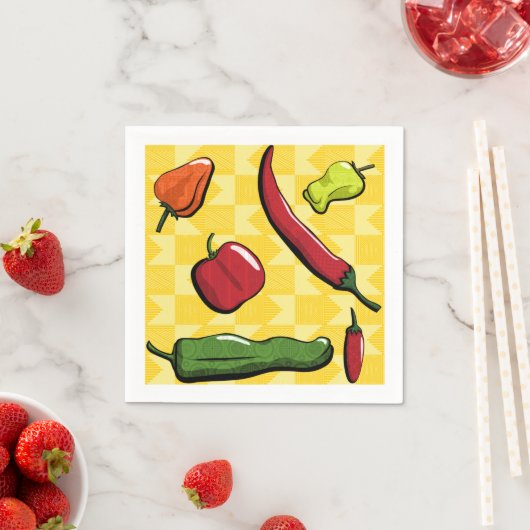 Een wereld van Chili Peppers Papieren servetten (Insitu)