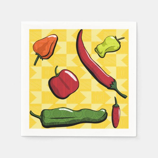 Een wereld van Chili Peppers Papieren servetten (Voorkant)