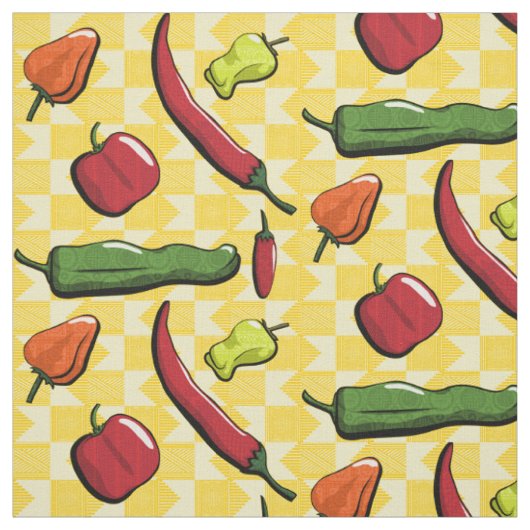 Een wereld van Chili Peppers Stof (Swatch)
