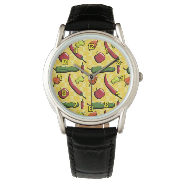 Een wereld van chilipepers horloge (Voorkant)