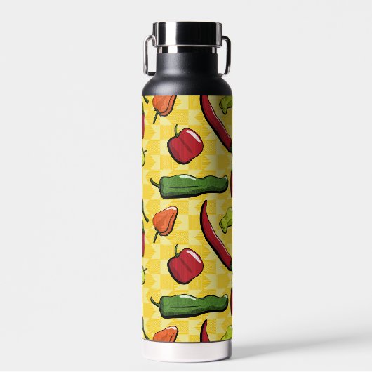 Een wereld van chilipepers waterfles (Voorkant)