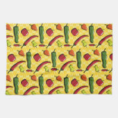 Een wereld van de keukenhanddoek van Chili Peppers (Horizontaal)