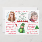 Een wereld van goede wensen 3 foto's - kerstkaart (Voorkant)