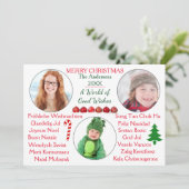 Een wereld van goede wensen 3 foto's - kerstkaart (Staand voorkant)