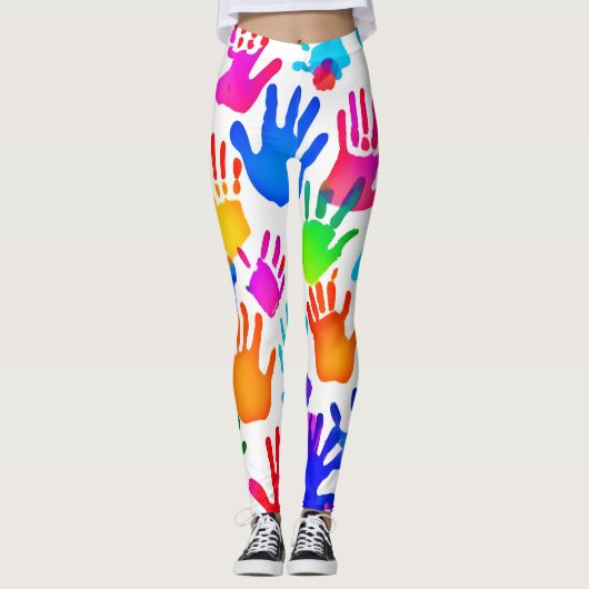 Een wereld van handen in kleur leggings (Voorkant)