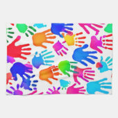 Een wereld van handen in kleur theedoek (Horizontaal)