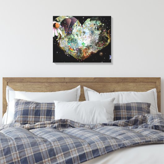 Een wereld van je eigen canvas afdruk (Insitu (Slaapkamer))