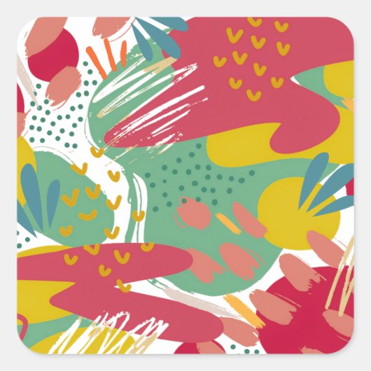 Een wereld van levendige kleuren vierkante sticker (Voorkant)