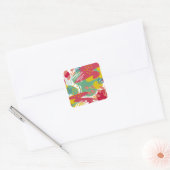 Een wereld van levendige kleuren vierkante sticker (Envelop)