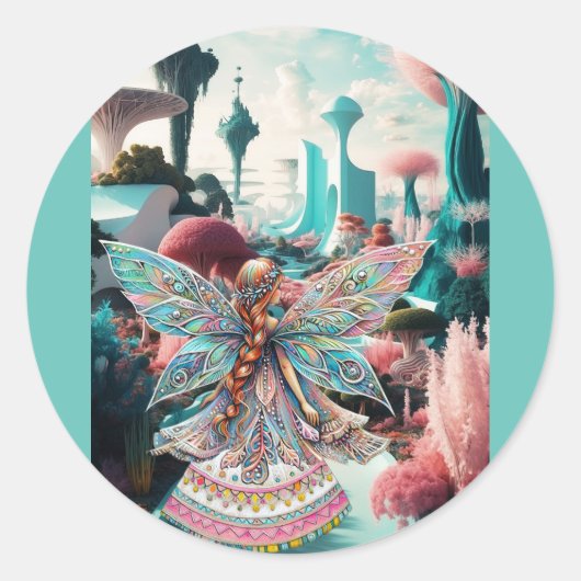 Een wereld van magisch wonder ronde sticker (Voorkant)