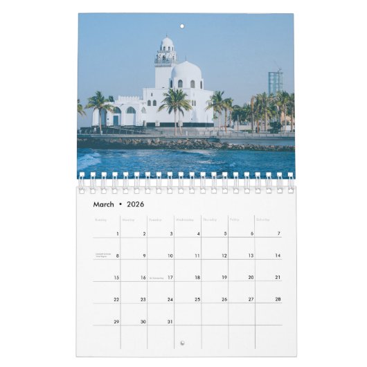 Een wereld van moskeeën islamitische muur kalender (Mar 2026)