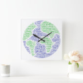 Een wereld van talen vierkante klok (Huis)