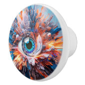 EEN WERELD VAN VERWONDERING BEGINT MET EEN BLAUWE  KERAMISCHE KNOP (Rechts)