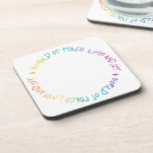 Een wereld van vrede, liefde en vreugde bier onderzetter (Linkerzijde)