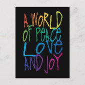 Een wereld van vrede, liefde en vreugde briefkaart (Voorkant)