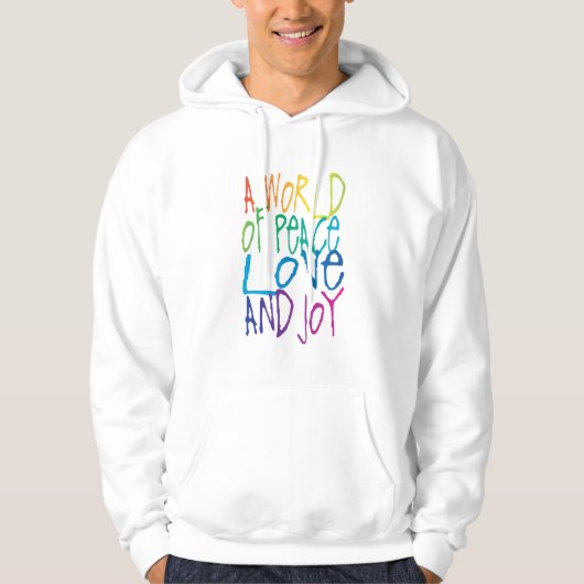 Een wereld van vrede, liefde en vreugde hoodie (Voorkant)