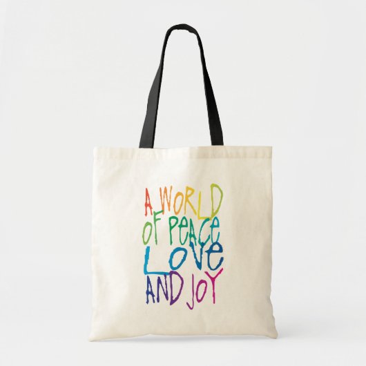Een wereld van vrede, liefde en vreugde tote bag (Voorkant)