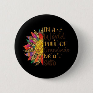 Een wereld vol oma's een Sitto zonnebloem cadeau z Ronde Button 5,7 Cm