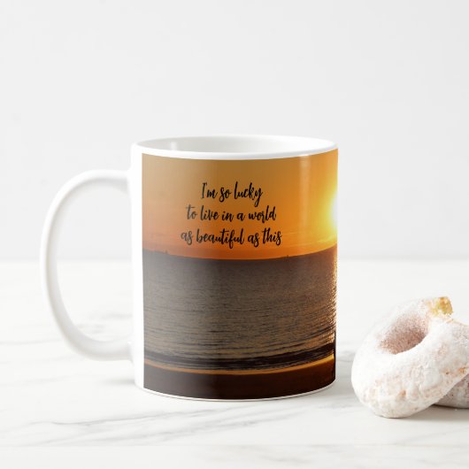 "Een wereld zo mooi als deze" Koffiemok (Met donut)