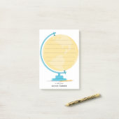 Een wereldbol Post het merkt op Post-it® Notes (Op bureau)