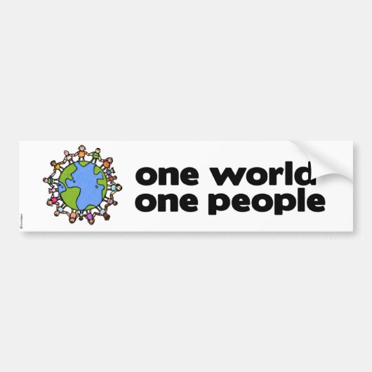 eén wereldbumper 2 bumpersticker (Voorkant)