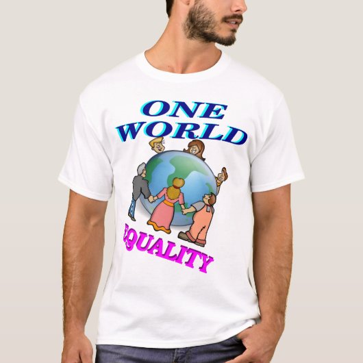 Eén wereldgelijkheid t-shirt (Voorkant)