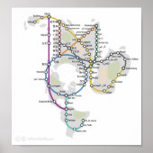 Eén wereldmetro poster (Voorkant)