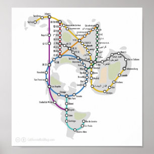 Eén wereldmetro poster