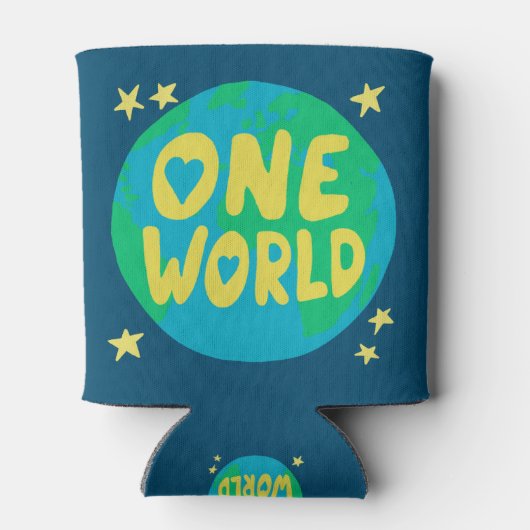 ÉÉN WERELDTIGE Wereldvredesaarde Blikjeskoeler (Achterkant)