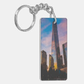 Eén wereldtower Landmark 1 World Trade Center Pla Sleutelhanger (Voorkant Links)
