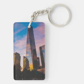 Eén wereldtower Landmark 1 World Trade Center Pla Sleutelhanger (achterkant)