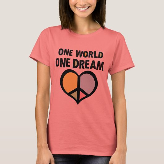Eén wereldvrede t-shirt (Voorkant)