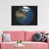 Een wereldwijd uitzicht over Azië met Arctisch zee Canvas Afdruk (Insitu (Woonkamer))
