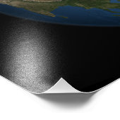 Een wereldwijd uitzicht over Azië met Arctisch zee Foto Afdruk (Hoek)